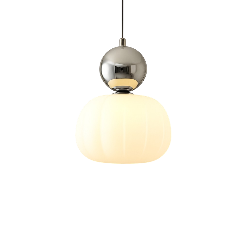 Pendant Light with Spherical Accent | Art Deco Translucent Shade | 1 or 3 Head Diffused Lighting Fixture for Home