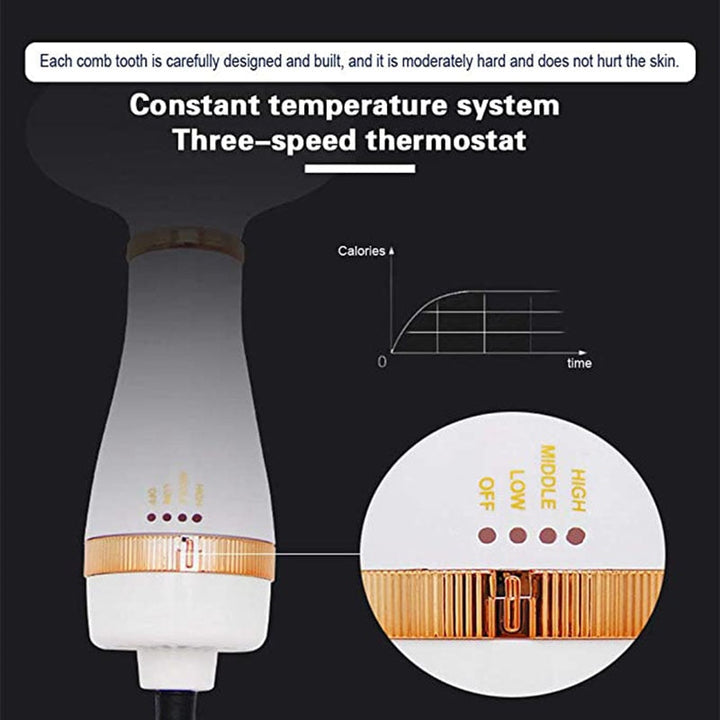 Pet Dryer Brush | Hot &amp; Cold Airflow with Stainless Steel Comb | Gentle 2in1 Grooming Tool for Cats and Small to Medium Dogs