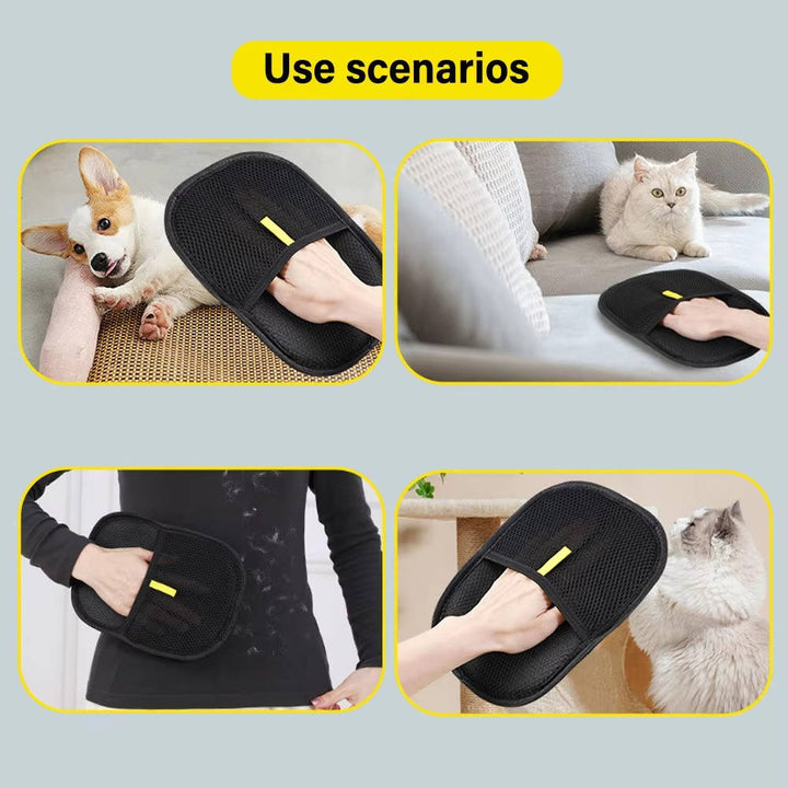 Pet Hair Remover Glove 2 Pack | Electrostatic Double-Sided Grooming Tool | Washable, Breathable Mesh for All Coats