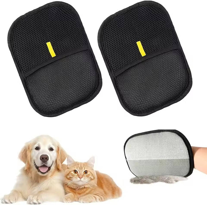 Pet Hair Remover Glove 2 Pack | Electrostatic Double-Sided Grooming Tool | Washable, Breathable Mesh for All Coats