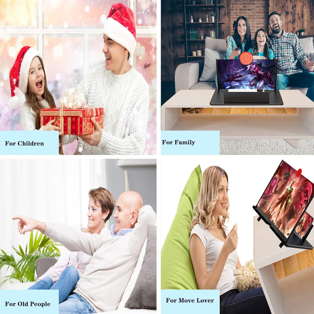 Phone Screen Magnifier 16 Inch | 3D HD Acrylic Lens, 3-5x Zoom Magnification | Foldable, Portable, Battery-Free Design