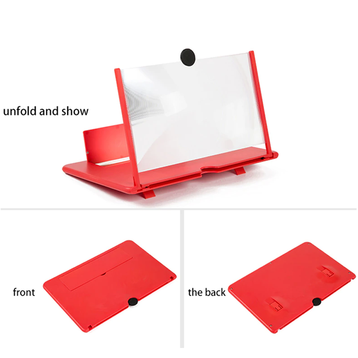 Phone Screen Magnifier HD Video Amplifier | Foldable Design with Phone Holder | Hands-Free Viewing for Movies and Gaming