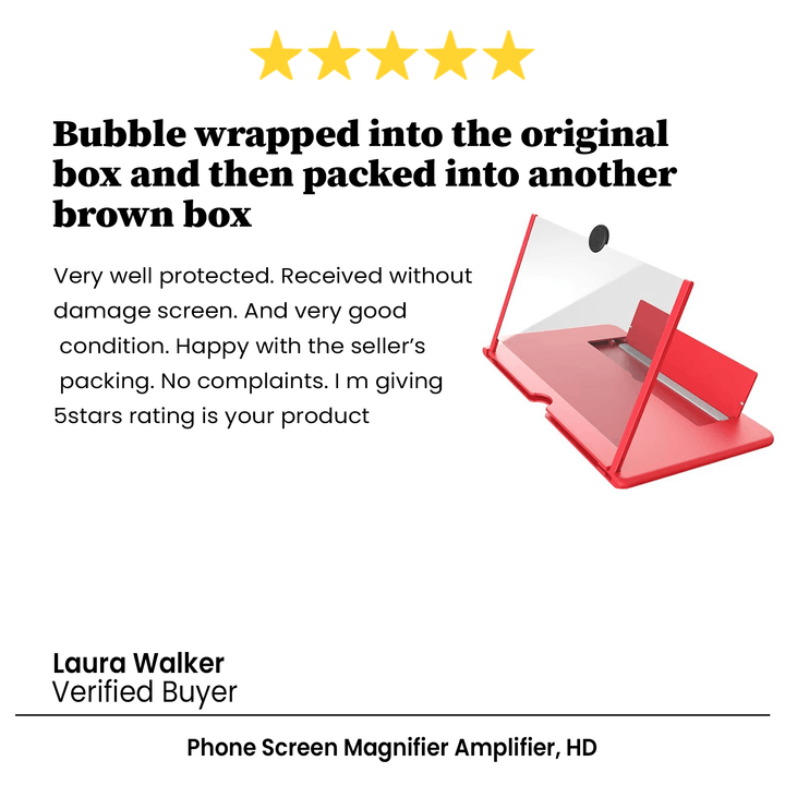 Phone Screen Magnifier HD Video Amplifier | Foldable Design with Phone Holder | Hands-Free Viewing for Movies and Gaming