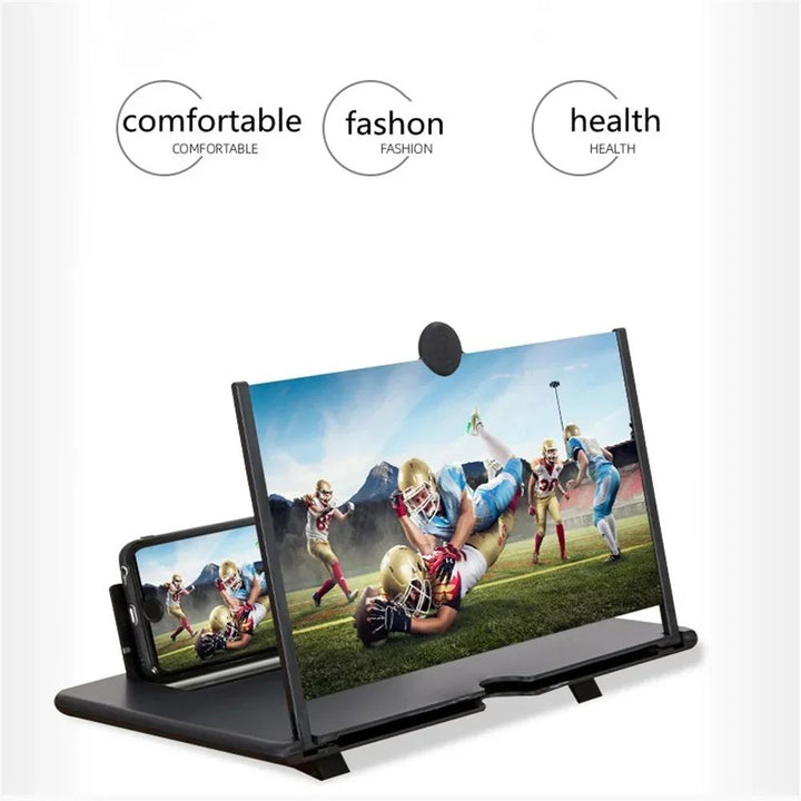 Phone Screen Magnifier HD Video Amplifier | Foldable Design with Phone Holder | Hands-Free Viewing for Movies and Gaming