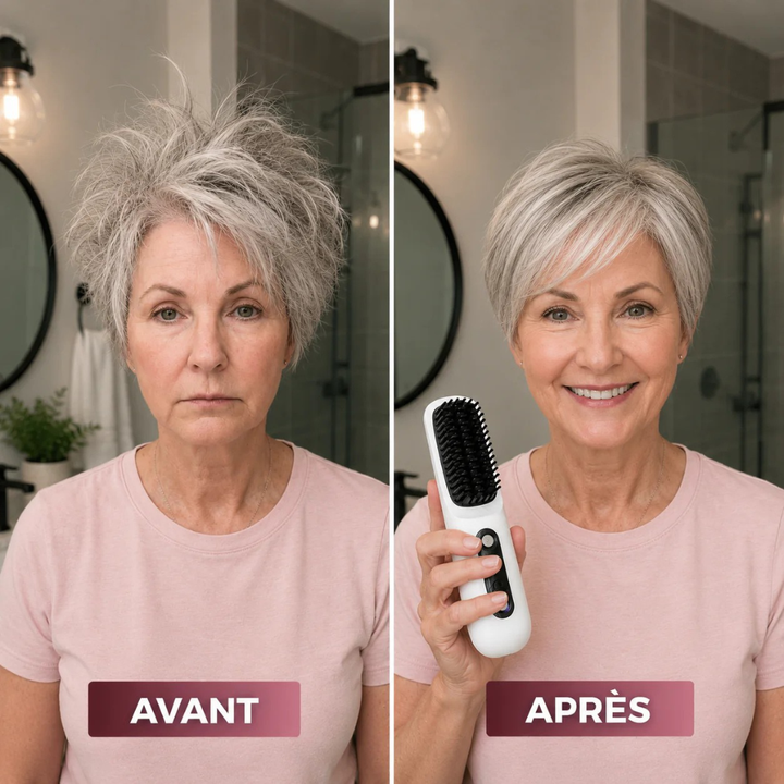 Heated Styling Brush for Short Hair | Ceramic Coating | Fast Styling, Natural Volume &amp; Frizz Control for Easy Daily Use 6