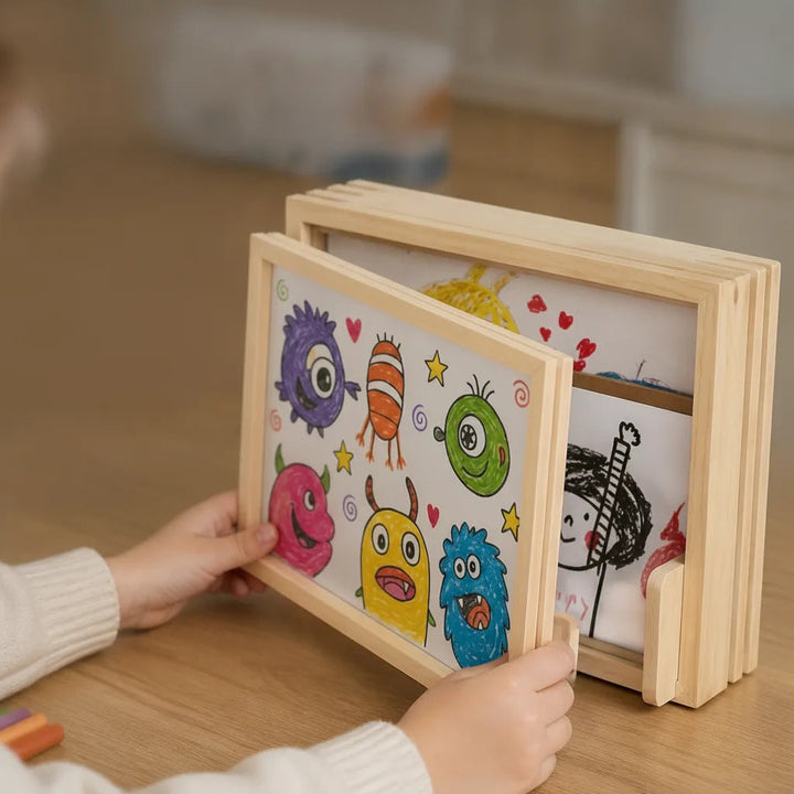 Picture Frame with Magnetic Closure | A4 Pine Kids Art Display Frame