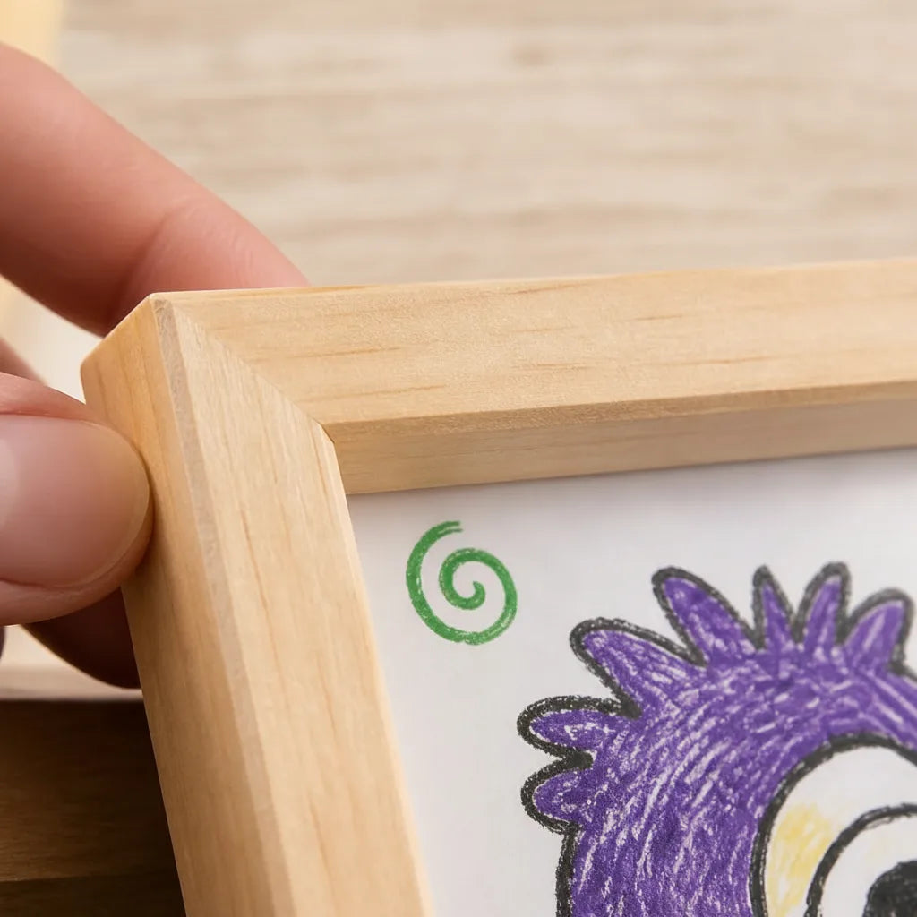 Picture Frame with Magnetic Closure | A4 Pine Kids Art Display Frame
