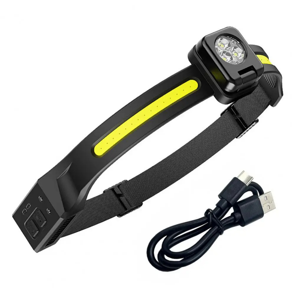 Pivoting LED Headlamp Multiple Lighting Modes Adjustable