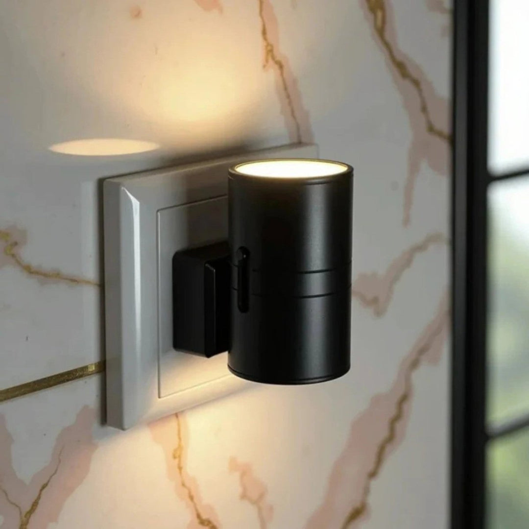 Plug In LED Night Light | Up-Down Beams, Dimmer Ring