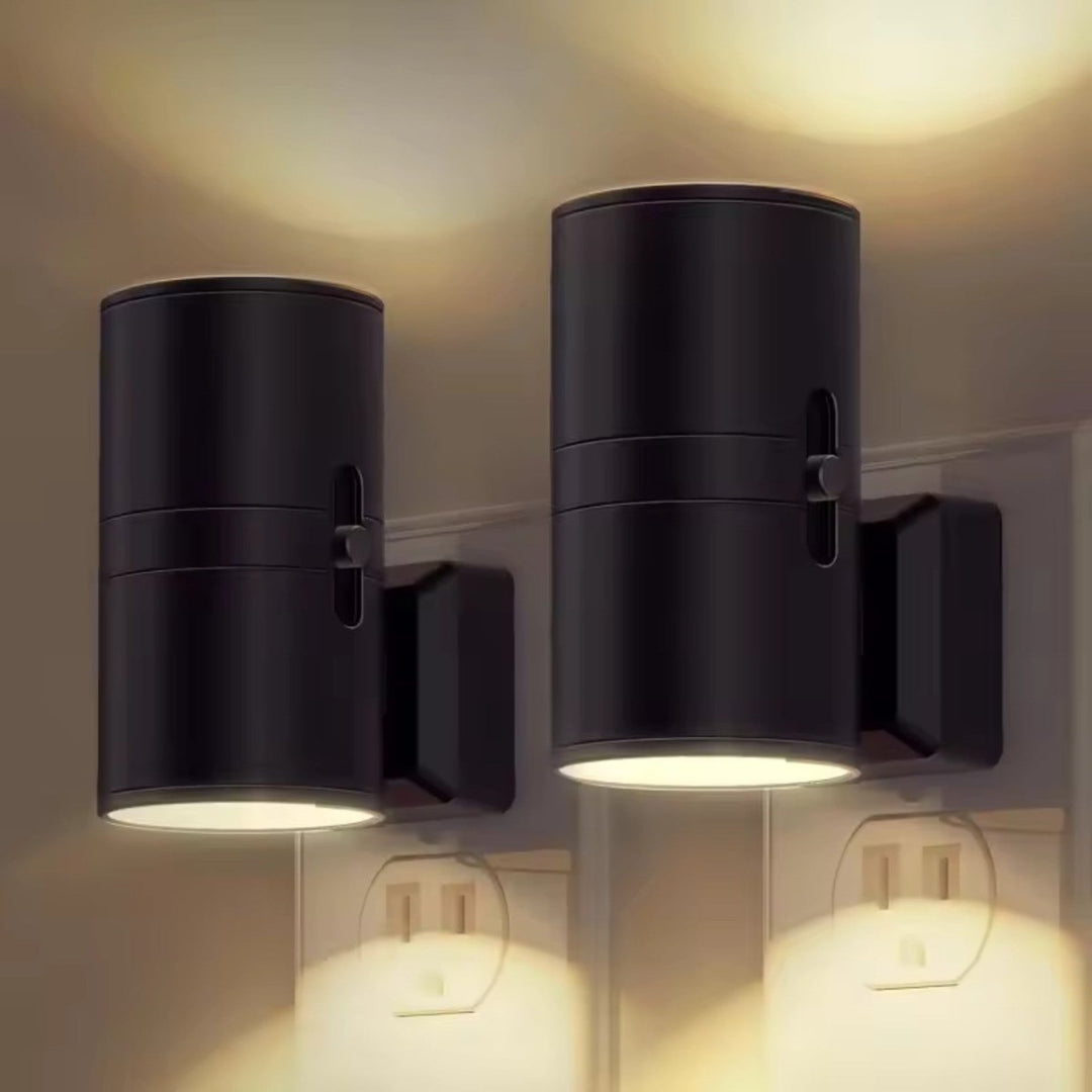 Plug In LED Night Light | Up-Down Beams, Dimmer Ring