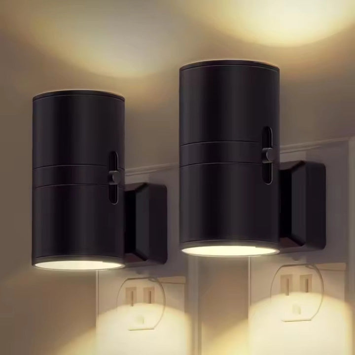 Plug In LED Night Light | Up-Down Beams, Dimmer Ring