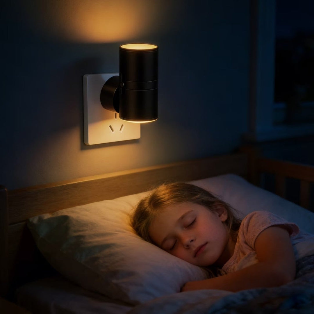 Plug In LED Night Light | Up-Down Beams, Dimmer Ring