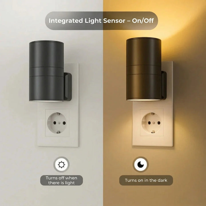 Plug In LED Night Light | Up-Down Beams, Dimmer Ring