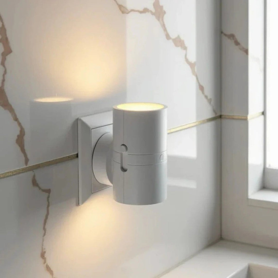 Plug In LED Night Light | Up-Down Beams, Dimmer Ring