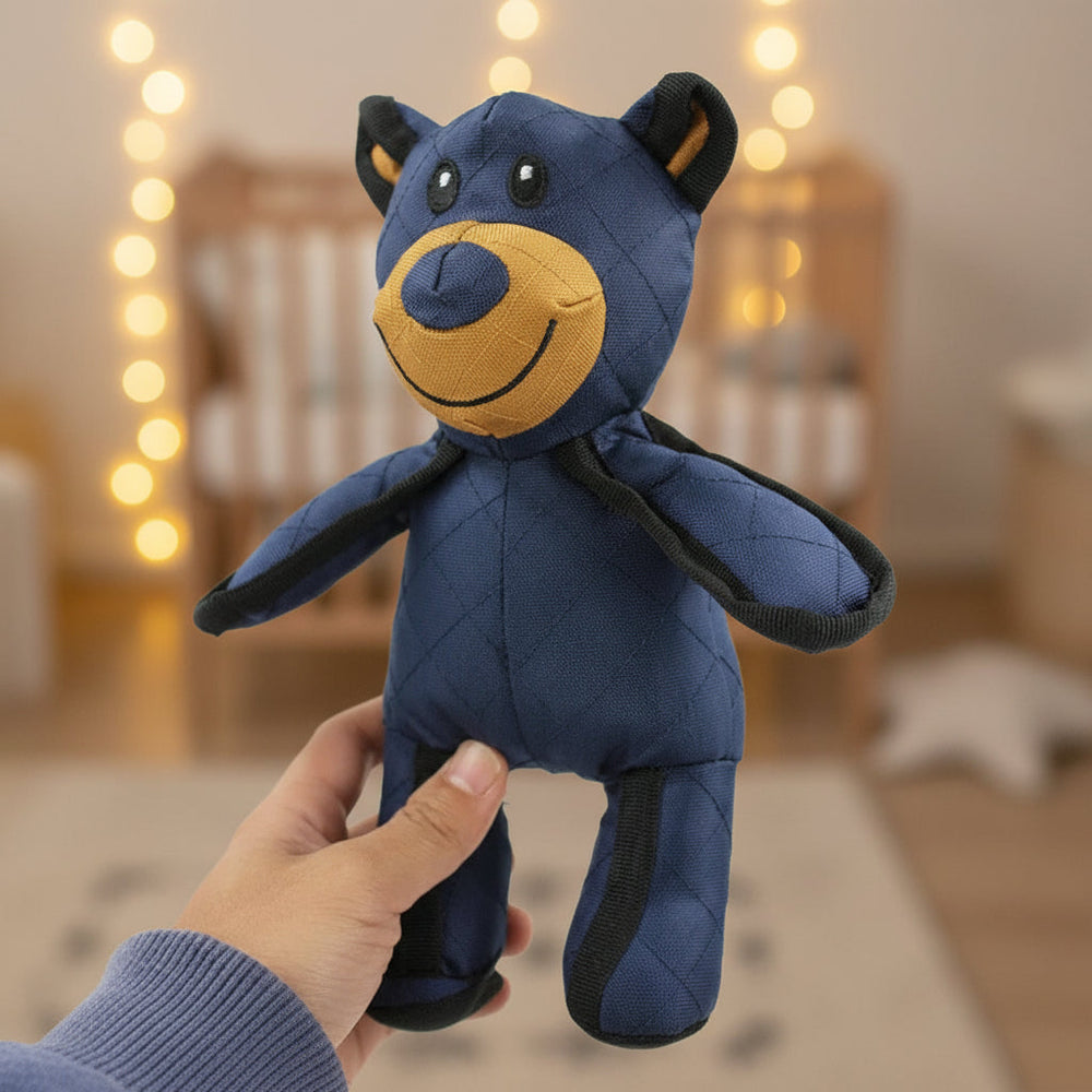 Plush Bear Dog Toy with Squeaker Reinforced Stitching Washable