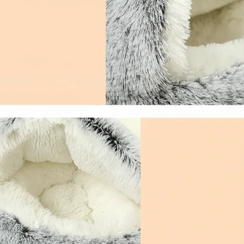 Plush Bed for Dogs and Cats | Cozy Cave Design