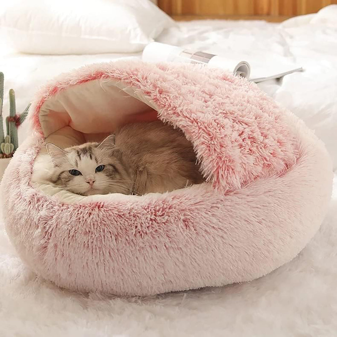 Plush Bed for Dogs and Cats | Cozy Cave Design