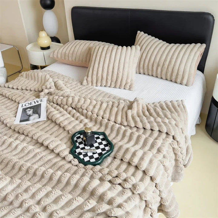 Plush Throw Blanket | Thick Ribbed Pile With Real Weight