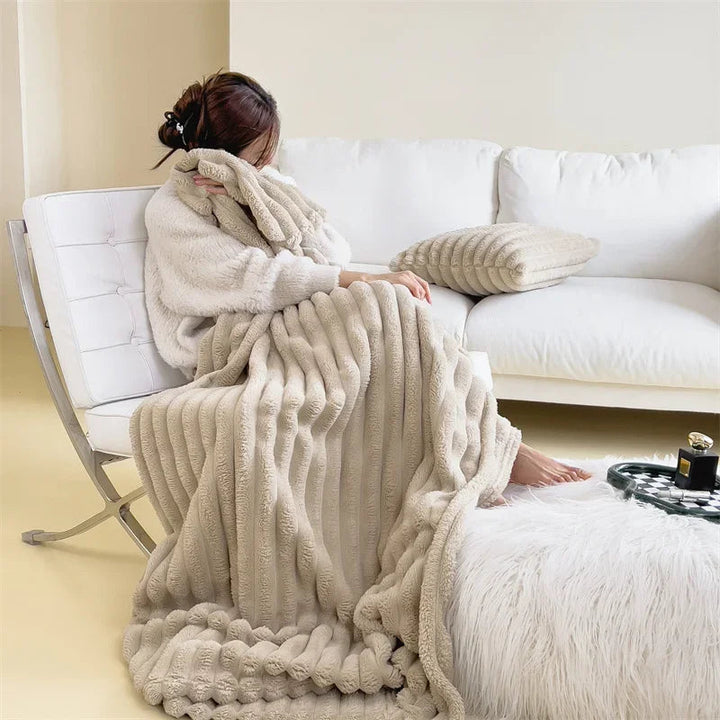 Plush Throw Blanket | Thick Ribbed Pile With Real Weight