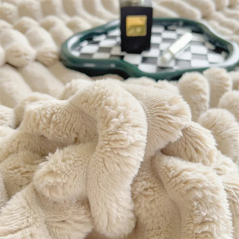 Plush Throw Blanket | Thick Ribbed Pile With Real Weight