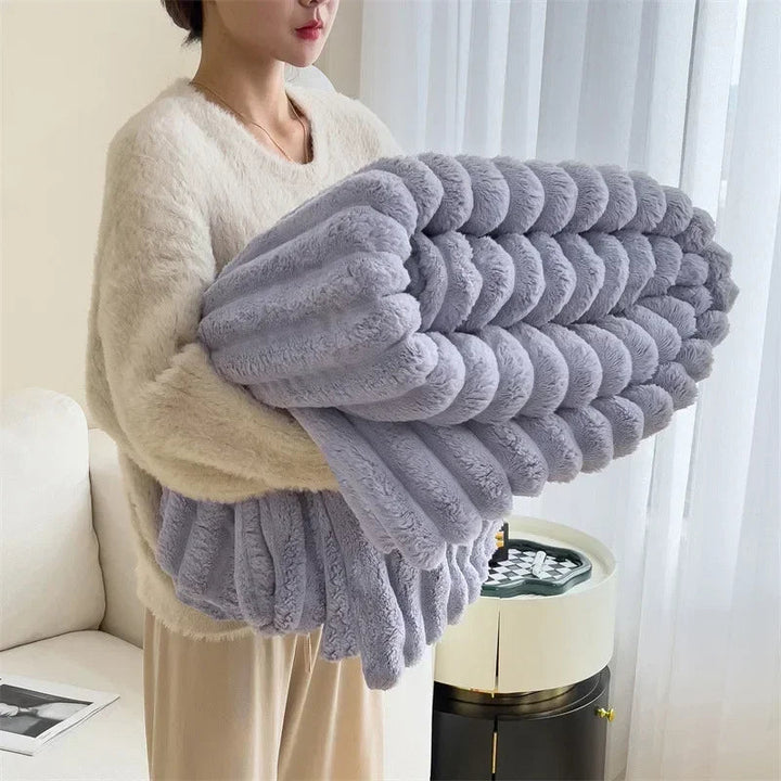 Plush Throw Blanket | Thick Ribbed Pile With Real Weight