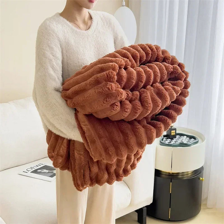 Plush Throw Blanket | Thick Ribbed Pile With Real Weight