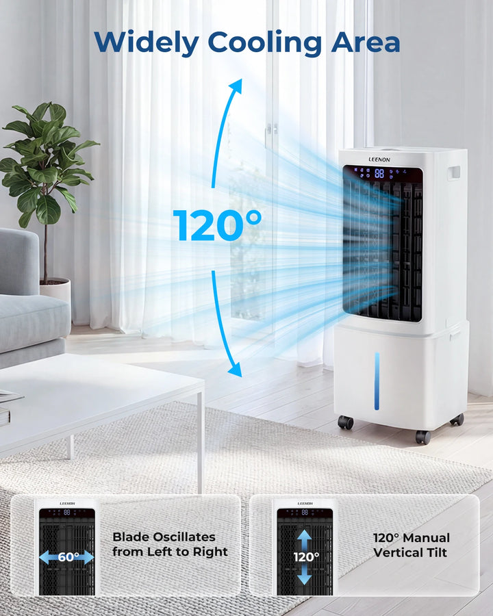 Portable Air Conditioner Fan | Water Cooling | 3 Speeds | Remote Control | 9L Tank | Timer