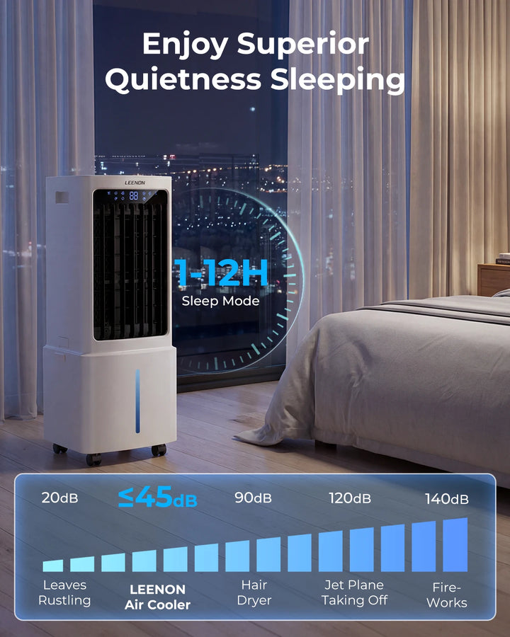Portable Air Conditioner Fan | Water Cooling | 3 Speeds | Remote Control | 9L Tank | Timer