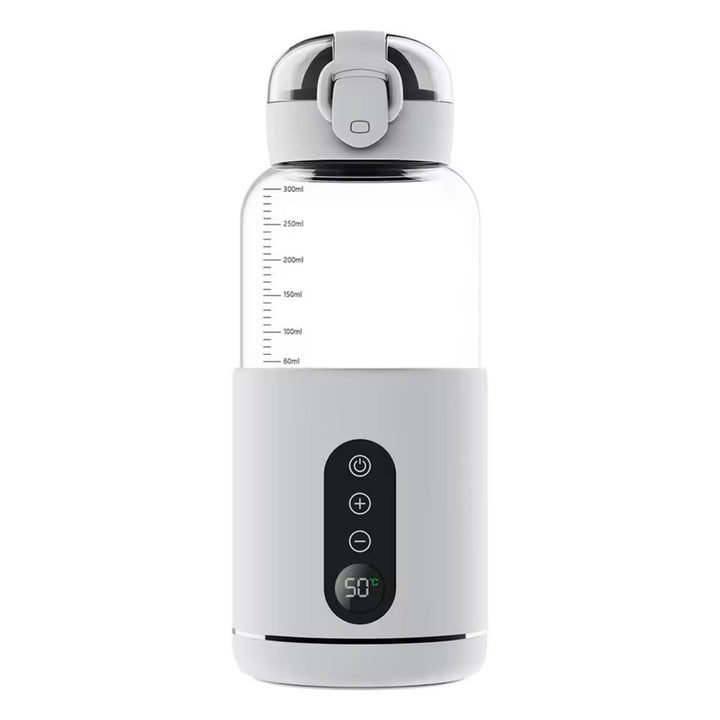 Portable Baby Bottle Warmer | USB | Borosilicate Glass | 300ml | 37–55°C | LED Display | 8hr