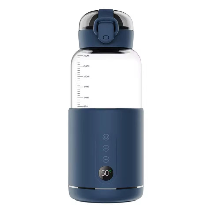 Portable Baby Bottle Warmer | USB | Borosilicate Glass | 300ml | 37–55°C | LED Display | 8hr