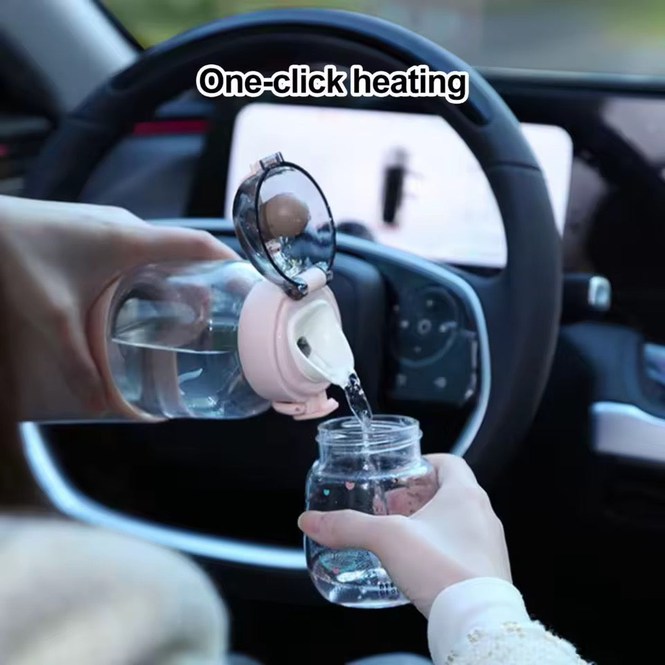 Portable Baby Bottle Warmer | USB | Borosilicate Glass | 300ml | 37–55°C | LED Display | 8hr