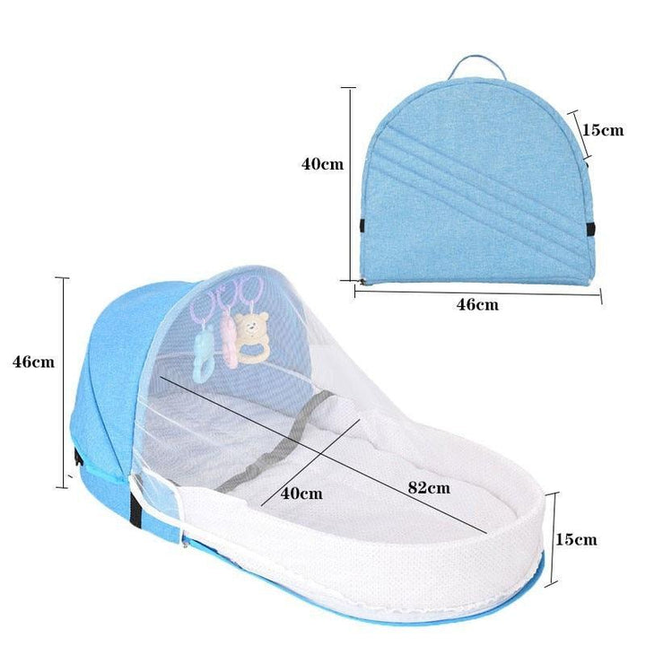 Portable Baby Mosquito Tent Bed | Foldable Pop-Up | Cotton | 0–18 Months | Travel &amp; Home