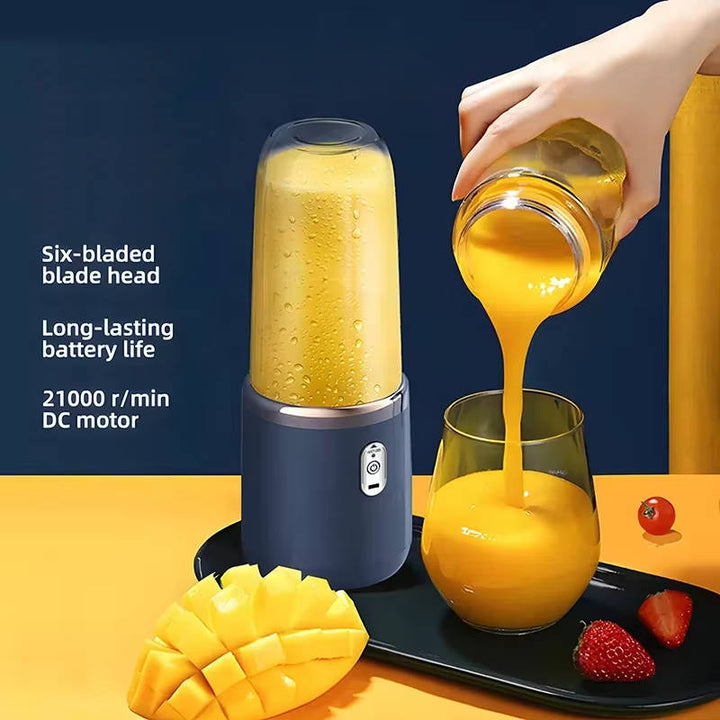 Portable Blender USB Rechargeable | 21,000 RPM Six-Blade Stainless Steel Motor | 1500mAh Battery, Two Cups &amp; Sport Lid Included