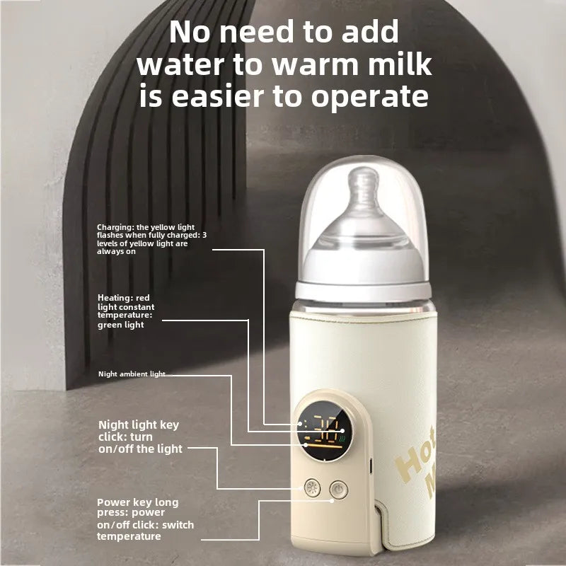 Portable Bottle Warmer | USB Rechargeable | Digital Display | 3 Battery Options | 5–12hr Warming