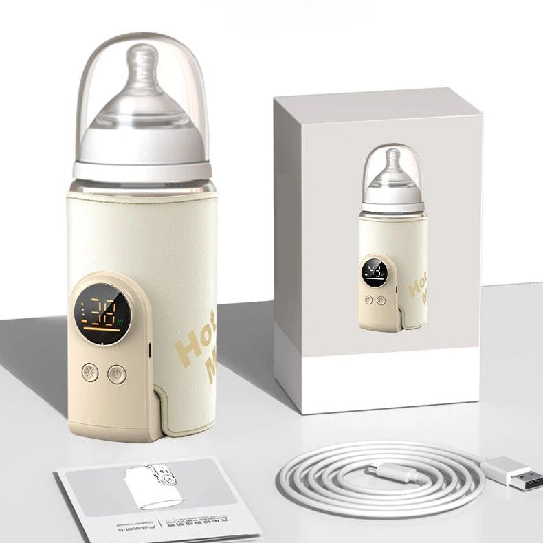 Portable Bottle Warmer | USB Rechargeable | Digital Display | 3 Battery Options | 5–12hr Warming