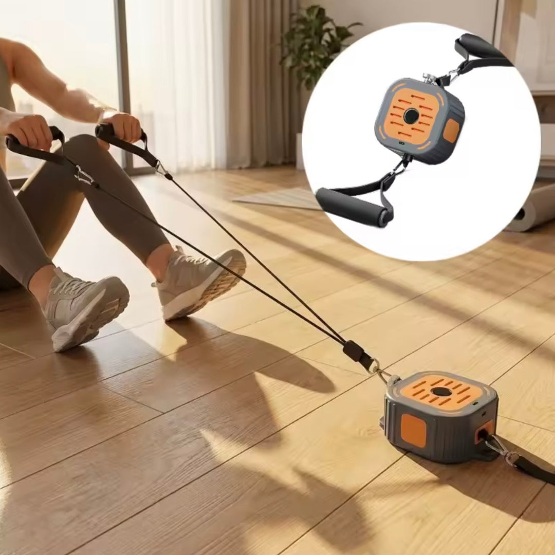 Portable Cable Machine & Rowing Trainer | Resistance Bands | Full Body Home Gym | Adjustable