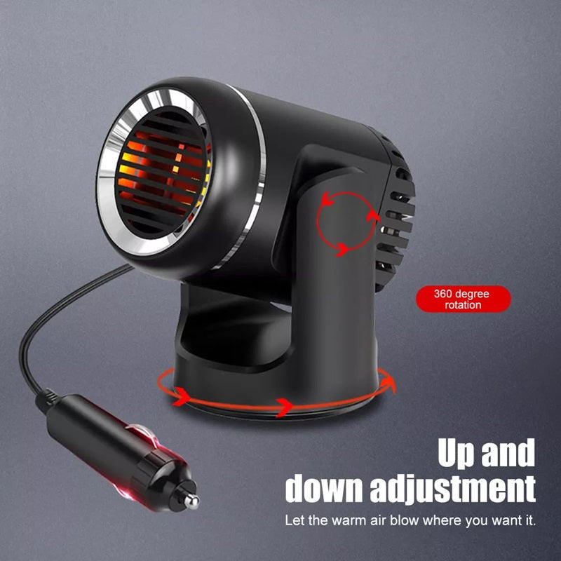 Portable Car Heater 12 V | 360° Rotation, Heating &amp; Cooling Modes | PTC Plate, Overheat &amp; Fuse Protection for Vehicles
