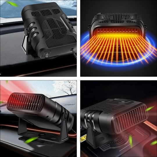 Portable Car Heater 12V | 360° Rotating Heating & Cooling Fan | Windscreen Defroster, Demister & Cigarette Lighter Plug-In