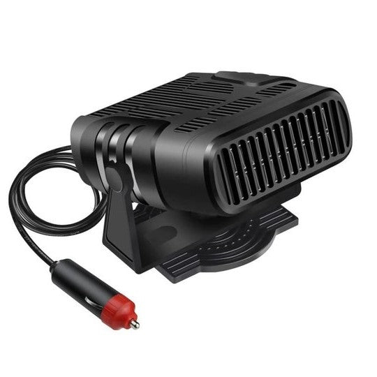 Portable Car Heater 12V | 360° Rotating Heating &amp; Cooling Fan | Windscreen Defroster, Demister &amp; Cigarette Lighter Plug-In