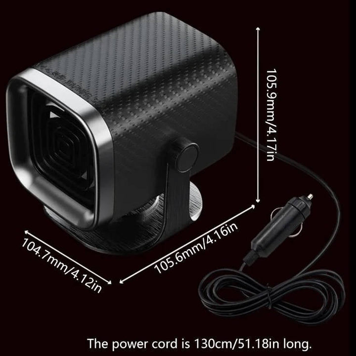 Portable Car Heater and Defroster | 12V 120W or 24V 150W Ceramic Fan | 360° Rotation, Fast Windshield Defogging