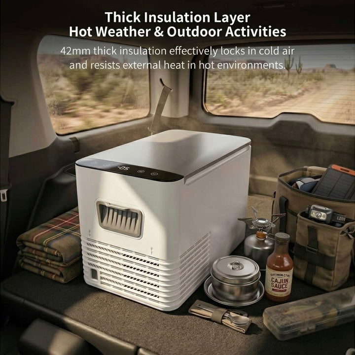 Portable Car Refrigerator | -18°C Deep Freezing | Compressor Cooling | 42mm Insulation | Shockproof