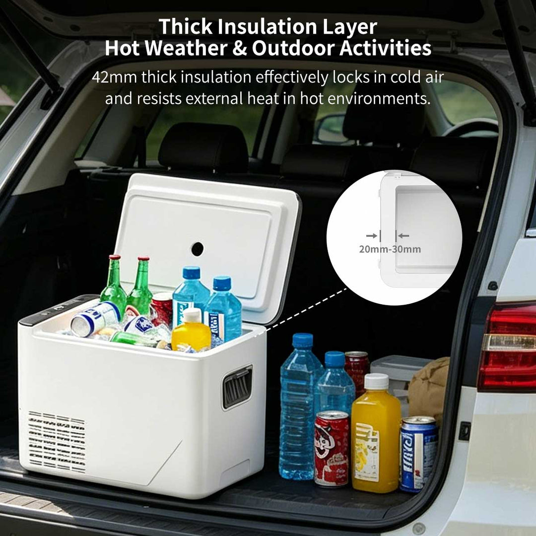 Portable Car Refrigerator | -18°C Deep Freezing | Compressor Cooling | 42mm Insulation | Shockproof