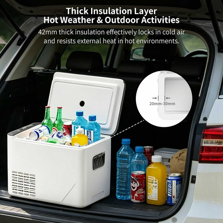 Portable Car Refrigerator | -18°C Deep Freezing | Compressor Cooling | 42mm Insulation | Shockproof