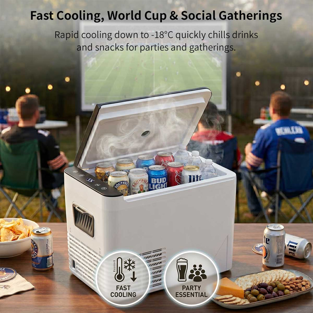 Portable Car Refrigerator | -18°C Deep Freezing | Compressor Cooling | 42mm Insulation | Shockproof