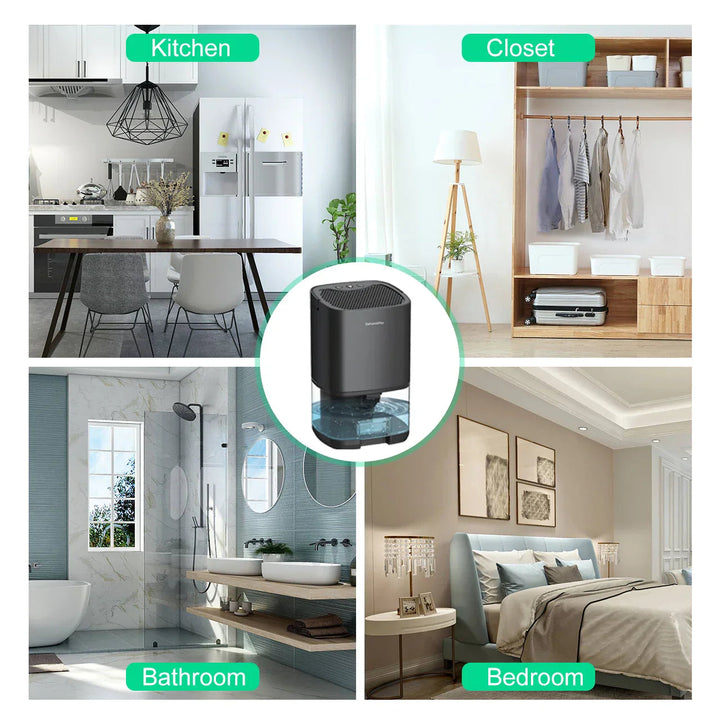 Portable Dehumidifier | 1000ml Tank | 2-in-1 Air Purifier | Night Light | 45dB | Auto Shut-Off