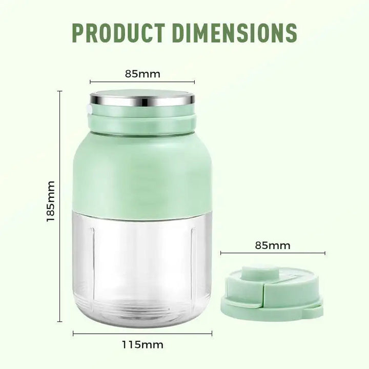 Portable Electric Juicer Cup | Twin Lids, Carry Strap