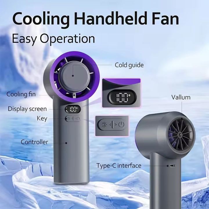 Portable Handheld Fan | USB Rechargeable | 3 Speed Settings | Up to 10-Hour Battery Life