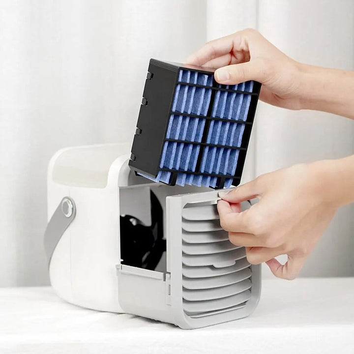 Portable Mini Air Cooler Fan | 3-in-1 Cooling, Fan &amp; Humidifier | Cordless USB Rechargeable