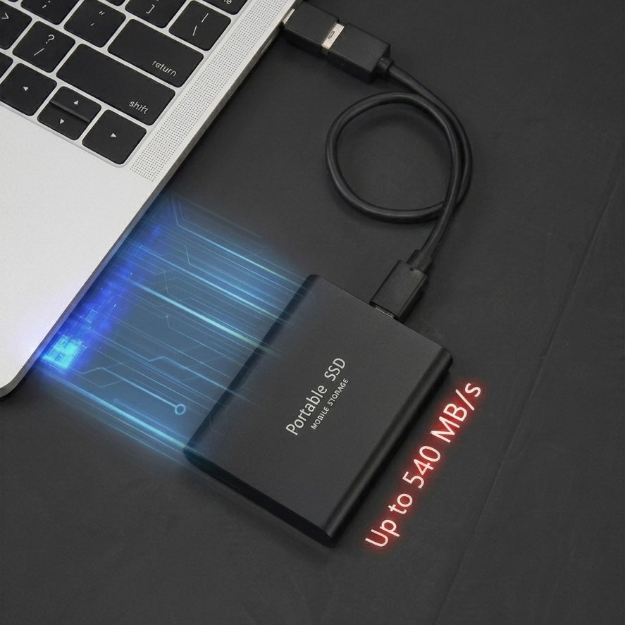 Portable SSD 2TB | 1050 MB/s | USB-C & USB 3.1 | Windows, macOS & Linux | Compact
