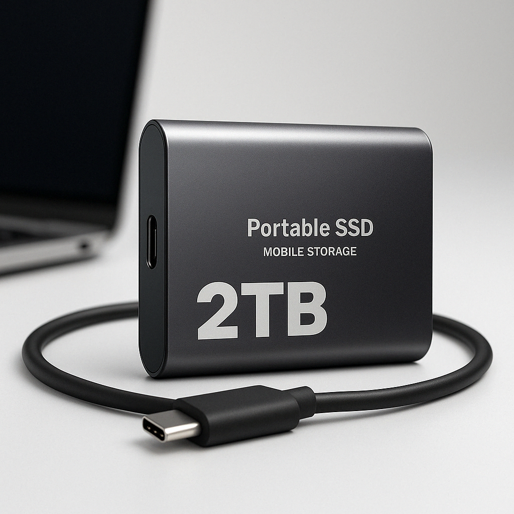 Portable SSD 2TB | 1050 MB/s | USB-C &amp; USB 3.1 | Windows, macOS &amp; Linux | Compact
